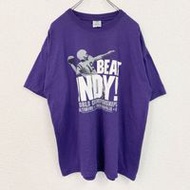 古著 JERZEES 球衣短袖雙面印花T卹，印有美式足球號碼，圓領，紫色，XL碼