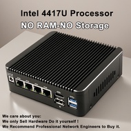 Intel Pentium 4417U Firewall Router PC Upgraded Version Fanless Mini PC 4x i226-V 2.5G Solid Compute