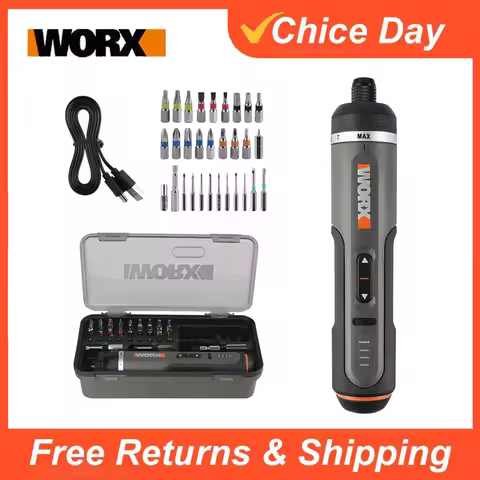 Worx 30 Bit Sets Power Tools WX242 Electrical Screwdriver Set Smart Cordless Drill Screwdrivers USB 