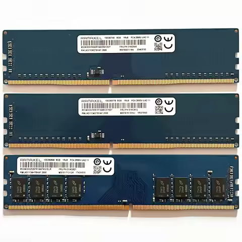 RAMAXEL DDR4 8GB 2666MHz RAMs UDIMM DDR4 8GB 1RX8 PC4-2666V-UA2-11 Desktop Memory 1.2V 1pcs