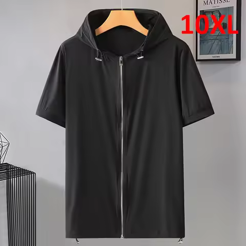 9XL 10XL Plus Size T-shirt Men Summer Tops Tees Fashion Hooded T Shirt Streetwear Short Sleeve Shirt