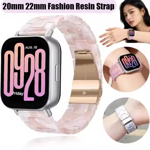 20mm 22mm Fashion Resin Strap for Redmi Watch 5 Lite/Active Comfortable Bracelet Amazfit Active 2-3-