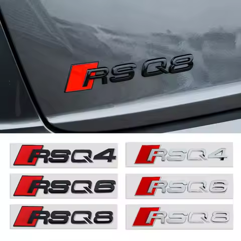 3D ABS Car Styling Body Rear Trunk Letters Decoration Sticker For Audi RSQ4 RSQ6 RSQ8 Logo Emblem De