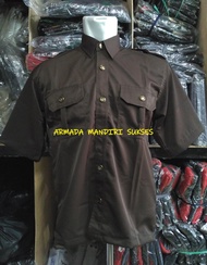 Seragam Safari Security Coklat - Safari Tangan Pendek Coklat