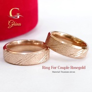 [GRATIS UKIR NAMA]Cincin Nikah Titanium Couple Tunangan Anti Karat Pasangan Cicin Cople Zircon Perma