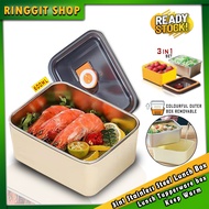 Ringgit Shop 3IN1 Crisper Box 304 Stainless Steel BPA FREE keep Warm Multifunction Food Container Bo