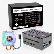 52Pi Raspberry Pi 4 Aluminum Case with ICE Tower Cooler,Raspberry Pi PWM Cooling Fan with Raspberry 