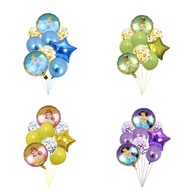Set of round foil balloons theme princess disney snow white aurora sleeping beauty rapunzel tangled 