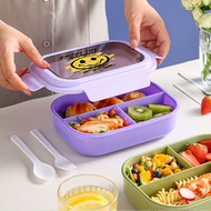 Microwave Safe Nordic Bento Box PP Material Compartmental Lunch Container with Fork and Spoon for On