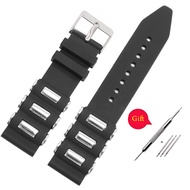 Silicone Stainless Steel Watch Band for Casio Protrek Men Hiking Sports Watch Accessories 20mm 22mm 24mm 26mm Black Waterproof Replacement