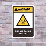 Bahaya sign sticker, biology material, 15x20 cm, 20x30 cm, & 30x40 cm