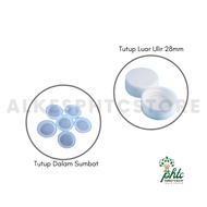 28 mm Plastic Bottle Cap with Thread + Stopper l White Bottle Cap 2.8 cm