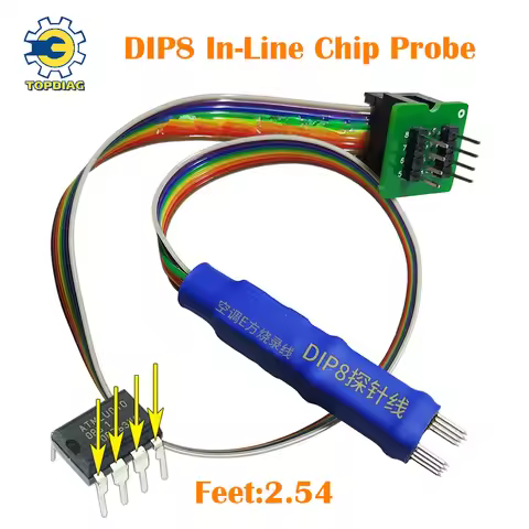 DIP8 In-Line Chip Probe IC Clamp Test Clip Probe 8 Feet 2.54 BIOS 93/25/24 CH341A/EZP Series/TL866ii