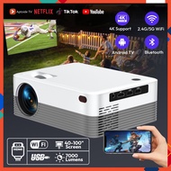 XGODY Smart Projector 4K HD 1080P WiFi Bluetooth Projector Android 10.0 Mini Projector For Phone/Laptop Outdoor Home Theater Smart TV Player
