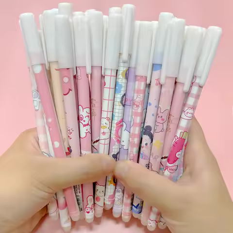100 Pcs/Set Erasable Gel Pens Kawaii Pen Erasable Refills 0.5mm Goy Girl Student Office Writing Scho