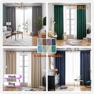 DORLIN Classic Plain Color Blackout Curtain for Bedroom Window Curtain Hook/Ring Design Sliding Door Curtain Drapes