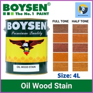 ❁ ◴ ▩ Boysen Oil Wood Stain 4 Liters (Gallon) For Interior Woodworks Wood Paint Enhancing Wood Grai