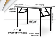 JFH 3V 1.5' x 3' Meja Lipat / Meja Makan /Foldable Banquet Table / Folding Table with Melamine Laminated Chipboard Table