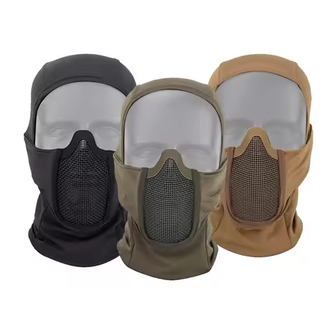 Tactical Balaclava Mask Mouth Protection Half Face Mask Breathable Mesh Airsoft Headgear Low Profile
