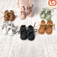 GLENES 1pair Doll Leather Shoes Boots, Black Brown Cute Outfit Bjd Doll Shoe, Doll Accessories 1/6 S