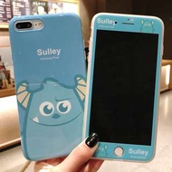 (一套價錢)創意手機殼 + 鋼化前膜 IPhone6/6s/7/8/plus : 怪獸大學全包透明邊軟殼