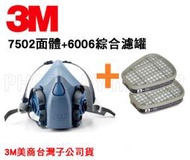 【米勒線上購物】3M 7502舒適矽膠雙罐式半面罩防毒面具 搭6006 綜合濾毒罐 7502*6006
