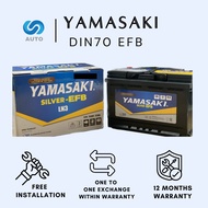 Yamasaki DIN 70 EFB (LN3) Silver Car Battery [Made in Malaysia]