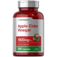 Horbäach Apple Cider Vinegar Capsules | 1800mg | 150 ACV Pills | Non-GMO, Gluten Free