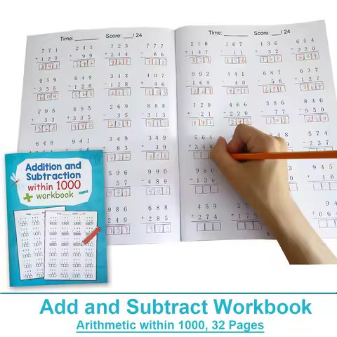 Addition Subtraction Up To 1000 Essential Skills Math Workbook For Grades 1-4