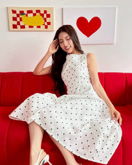 Lavori เดรส รุ่น Caramel Polka dot Mexi dress (LAV64)
