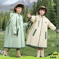 Conjoined Location Defense Full Body Raincoat Schoolbag Primary School Students Big Rain Children Bo