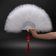Feather Emperor Full Feather Thickened Feather Fan Folding Fan Dance Fan Kung Fu Fan Stage Props Fan