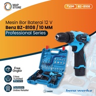 Bor Baterai Cordless Drill / Bor Tangan Baterai 12V / Cordless Drill 10mm By Benz BZ 8104
