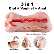 420g 3 in 1 Masturbation Cup Anal Vaginal Oral Mouth Alat Lancap Laki Male Sex Toy For Men Fake Puss