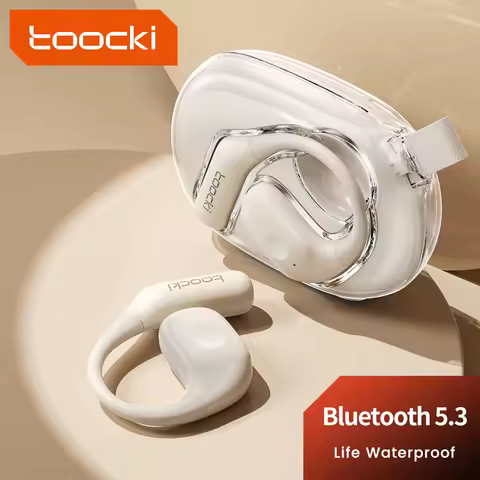 Toocki EJ15 Open-Ear Ear-Hook Wireless Earphone Bluetooth 5.3 Waterproof Headset 3D Stereo Transpare