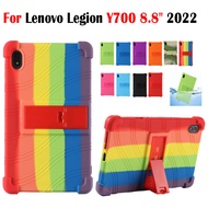 For Lenovo Legion Y700 8.8" 2022 4-Corner Upgrade Thicken Child Soft Silicone Adjustable Stand Cover Lenovo Legion Y700 8.8 inch Honeycomb Heat Dissipation Tablet Case