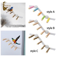 [kokiya] Suction Cup Wooden Perch Toy Parrot Perch Stand Foot Claw Trimmer Stand Perch Climbing Ladd