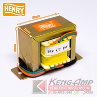 (1ลูก) [TRF] หม้อแปลงไฟฟ้า AC 15Vx2 800mA HENRY บาง LOT ติดสติ๊กเกอร์ GM