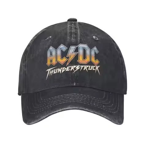 THUNDERSTRUCK AC-DC Baseball Caps Fashion Distressed Washed Sun Cap Unisex Style Outdoor Activities 