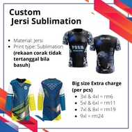 [CUSTOMIZED] CUSTOM BAJU SUBLIMATION/ JERSI SUBLIMATION/ QUICK DRY / MULTISPORT/ DESIGN ANDA [WAJIB BACA DESCRIPTION]