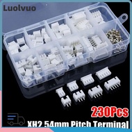 LUOLVUO 230Pcs Pin Connector, 2p 3p 4p 5pin Housing Kit 2.54mm Pitch Terminal,  4 Value XH2.54 Male 
