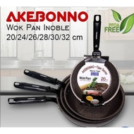 Akebono Inoble Wokpan Wok Pan 20 24 26 28 30 32 34cm Frywok Akebonno TigerSeries Korea Non-Stick