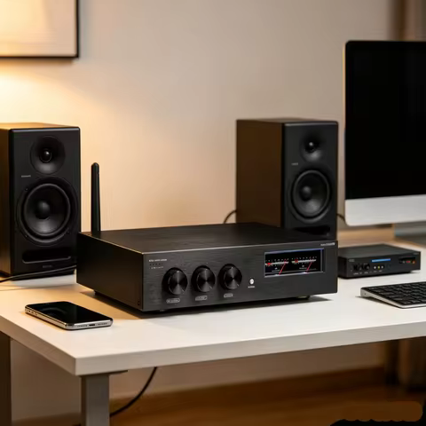 YJCO DAC Amplifier TPA3255 600W HiFi Stereo Class D ES9038Q2M Bluetooth LDAC XLR RCA for Audiophile 