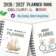 Colourful Planner Book 2026_2027 Monthly & Weekly Planner Book (Undated) A5 Planner Book No Date