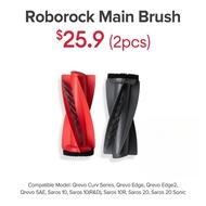 Main Brush for Roborock Qrevo Curv Series, Qrevo Edge, Qrevo Edge 2, Qrevo 5AE, Saros 10/10R/20/20 S