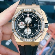 Audemarsess PPiguettess Royal Oak Offshore Series Automatic Mechanical Men's Watch Rose Gold Back Di