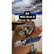 M5 Bolts 8 Stainless Steel Bolts, Custom handmade Coak and Striped model (B2)