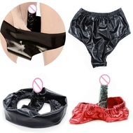 💞 〖KDEJFAD〗Patent Leather Chastity Belt Pants with Butt  Plug   Panties  Briefs G String Lingerie Sex Toys Woman Men