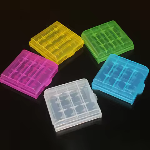 【F】Multicolour PP Plastic Battery Holder Case Hard Plastic Storage Box Cover For 14500 Battery Organ