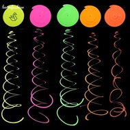 [Boomfashion] 5/10/20pcs Glowing Hanging Swirl Party Decorations Colorful Fluorescent Swirl Streamer